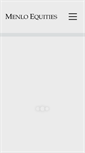Mobile Screenshot of menloequities.com